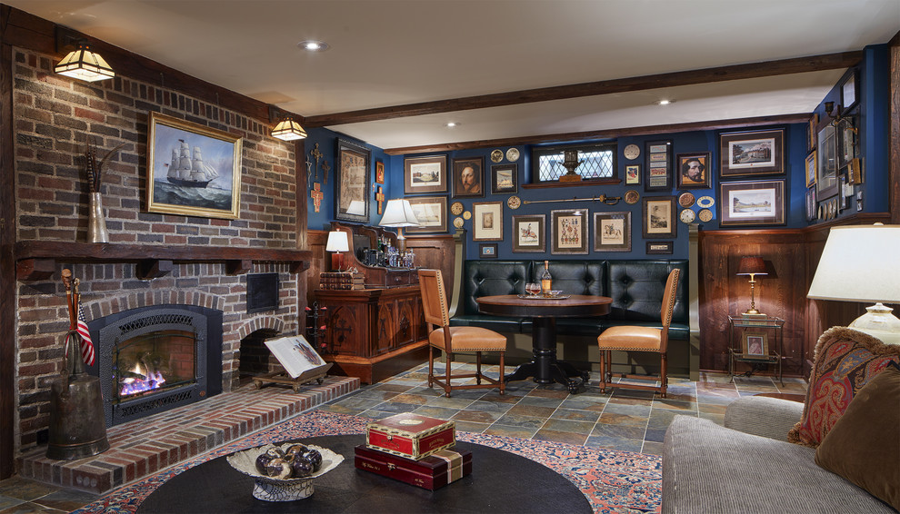 Inspiration for a traditional basement in Minneapolis.