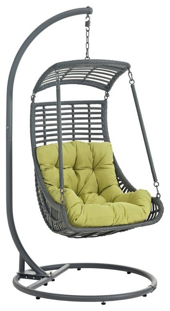 Modway EEI-2274-PER-SET Jungle Outdoor Patio Swing Chair, Peridot