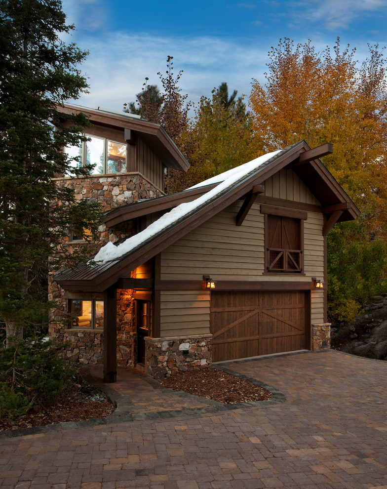This is an example of a country exterior in Salt Lake City with wood siding.