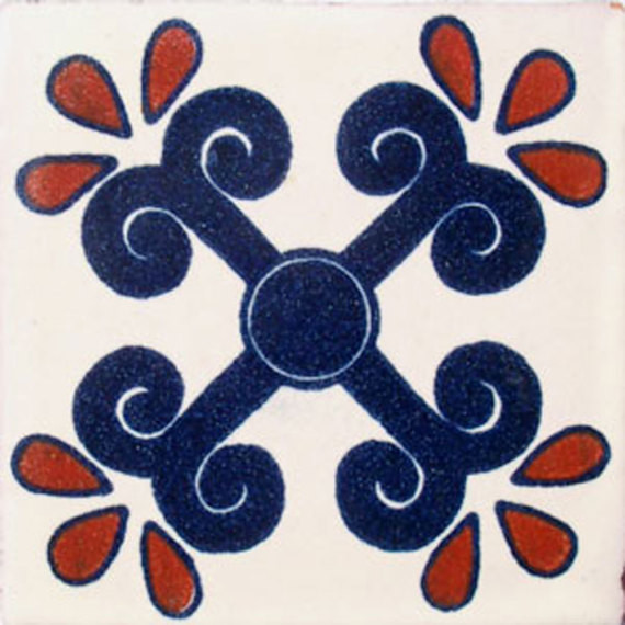 4"x4" Mexican Ceramic Handmade Tile C049 Contemporary Wall And