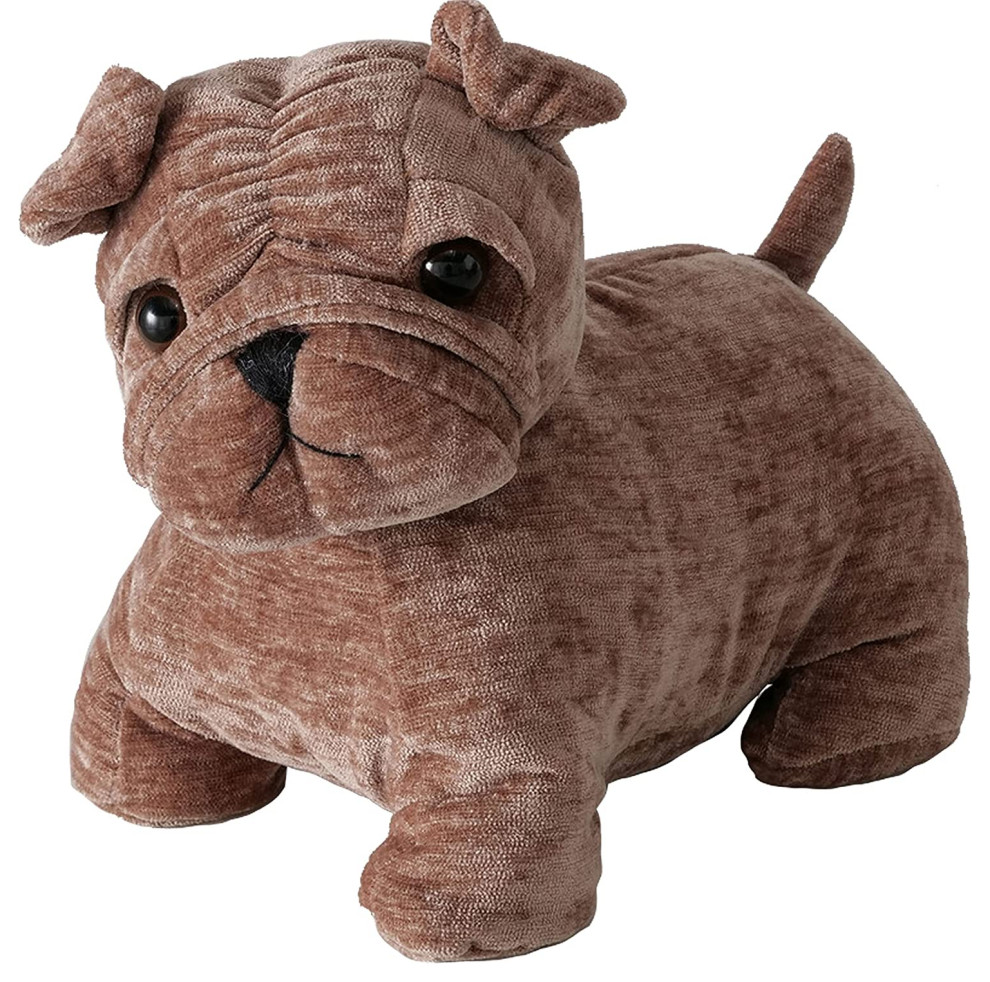 Weighted Pug Puppy Dog Door Stopper, 2.2 lbs, Brown Contemporary