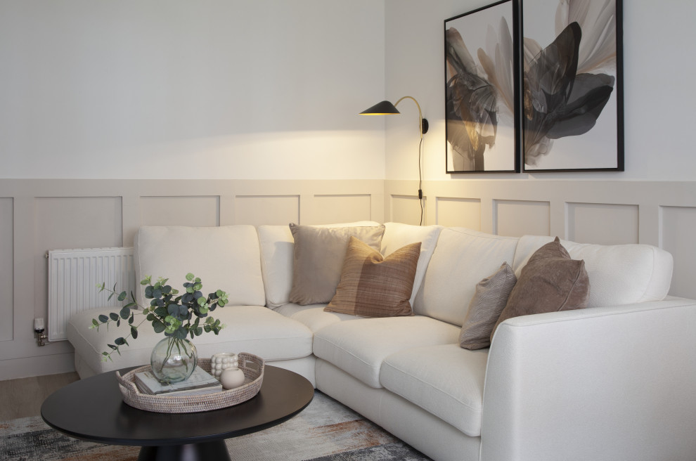 Millground Field - Boucle Corner Sofa, Art and Wall Lighting