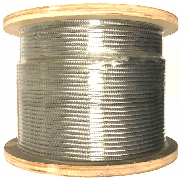 Ultra Polished 3/16" Steel Wire Cable, T316 Stainless, 500