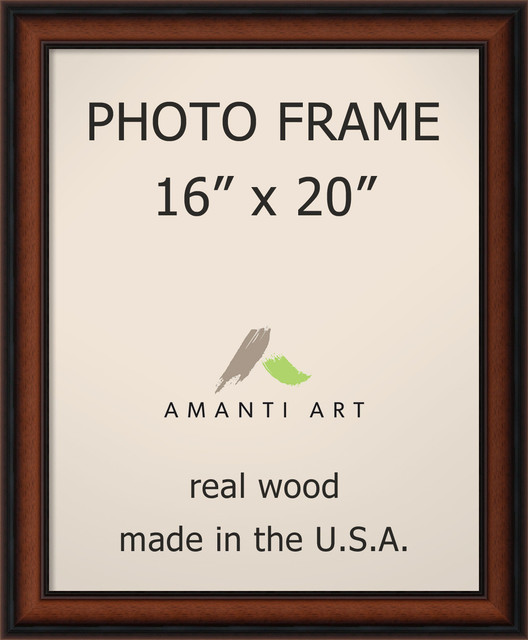 Picture Photo Frame 16 X Bella Noce Walnut Outer Size 19 X23 Traditional Picture Frames By Amanti Art Houzz
