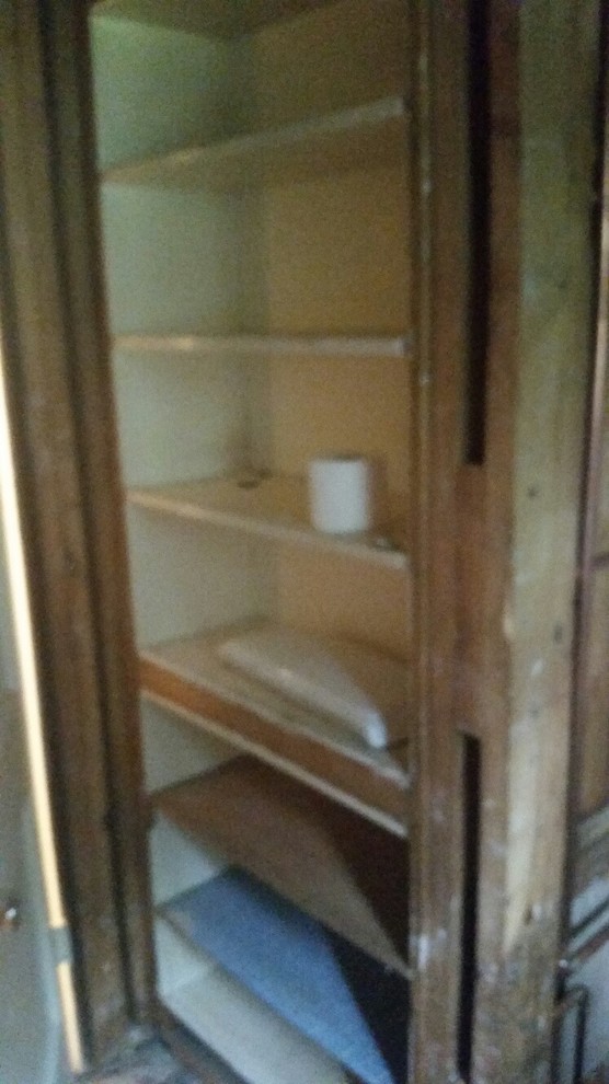 Old Bathroom Behind the Door Shelves