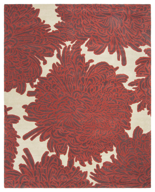 Miso 5' x 8' Safavieh Martha Stewart Collection MSR4542C Handmade Chrysanthemum Wool Area Rug 