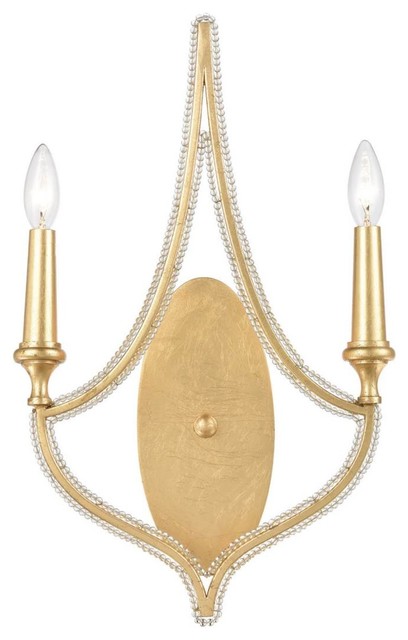 Parisian Gold Leaf 2 Light Sconce Transitional Wall Sconces By Virventures