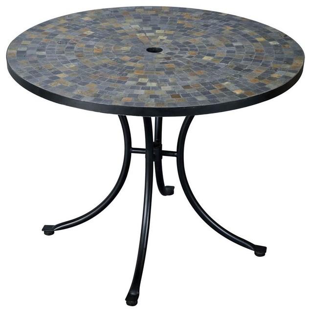 Dining Table with Slate Tile Top