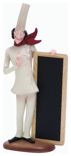 Chef Statue Figurine Chalkboard Kitchen Bar Accent Decor 69357 Chef Statue Figurine Chalkboard Kitchen Bar Accent Decor 69357