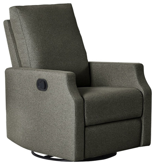 Westwood Design Louie Fabric Manual Swivel Glider and Recliner in Slate Gray Recliner Chairs