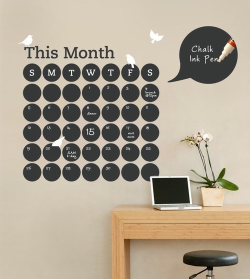 Daily Dot Chalkboard Wall Calendar by Simple Shapes