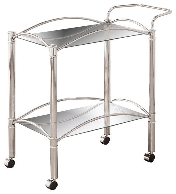 Coaster Serving Cart, Chrome Finish 910077 - Contemporary ...