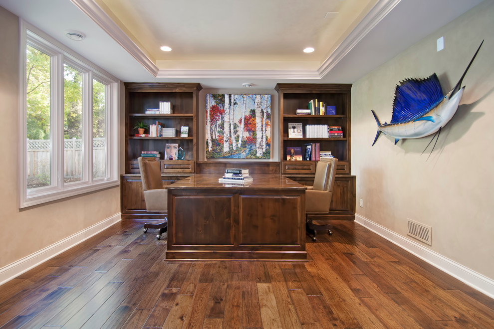 This is an example of a traditional home office in Minneapolis.