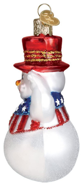 Old World Christmas 24180 Patriotic Snowman Blown Glass Ornament ...