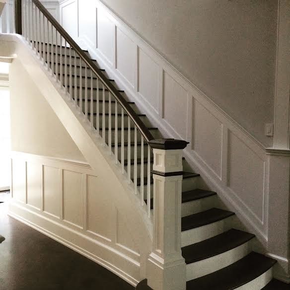 Transitional staircase photo in New York