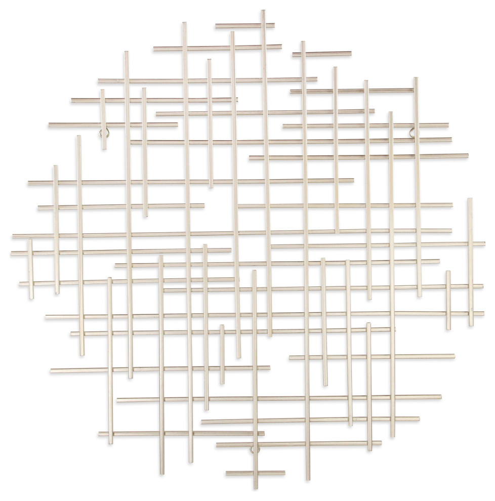 Cheungs Iquara Modern Decorative Small Silver Round Metal Wall Art