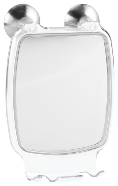 Idesign Forma Suction Cup Mirror With Razor Hooks Clear Idesign Forma Suction Cup Mirror With