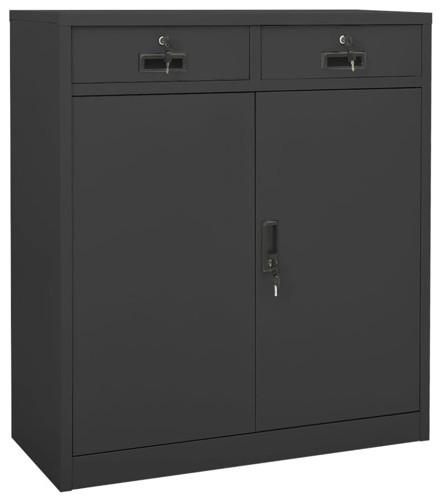 vidaXL Office Cabinet Anthracite 40.2" Steel File Storage Cabinet Furniture