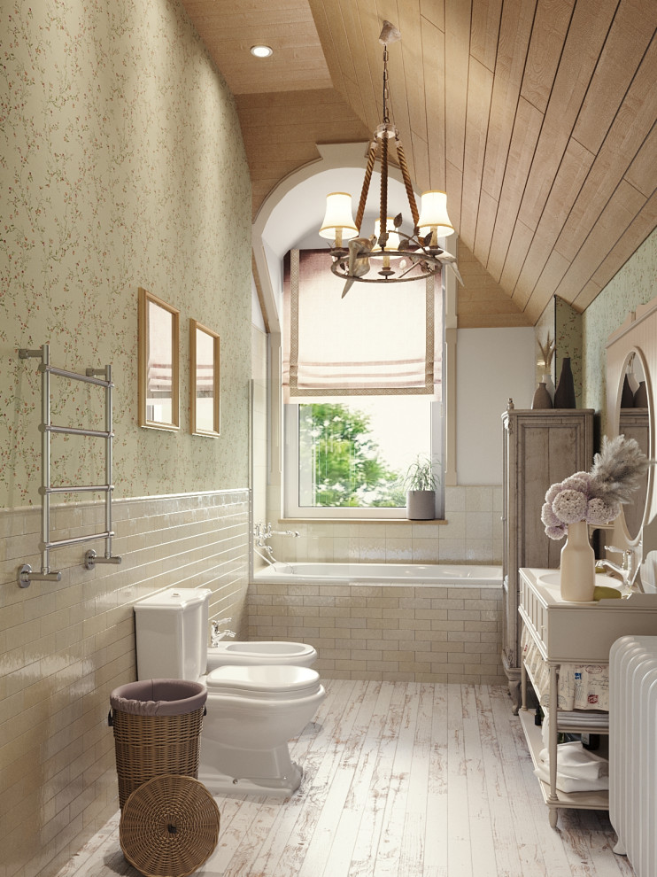 Ванная комната с окном.