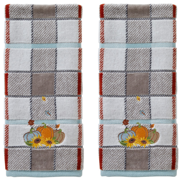 SKL HOME Grand Teton Geschirrtuch-Set (2er Pack) – 100 % Baumwolle, 45,7 X 71,1 Cm, Mit Karo- & Wildtier-Muster