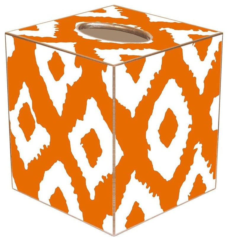 TB2823- Grande Ikat Orange Tissue Box Cover