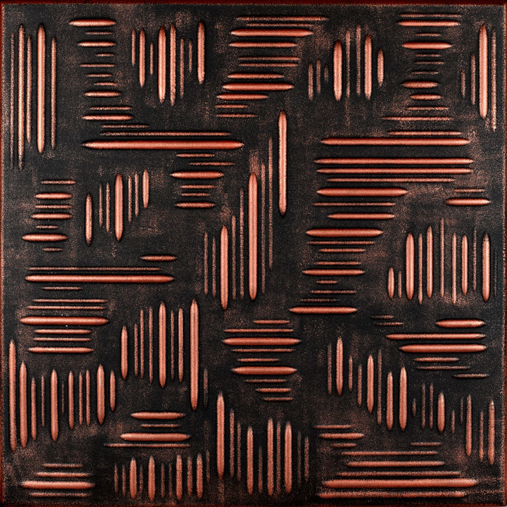 20"x20" Country Wheat, Styrofoam Ceiling Tile, Black Copper