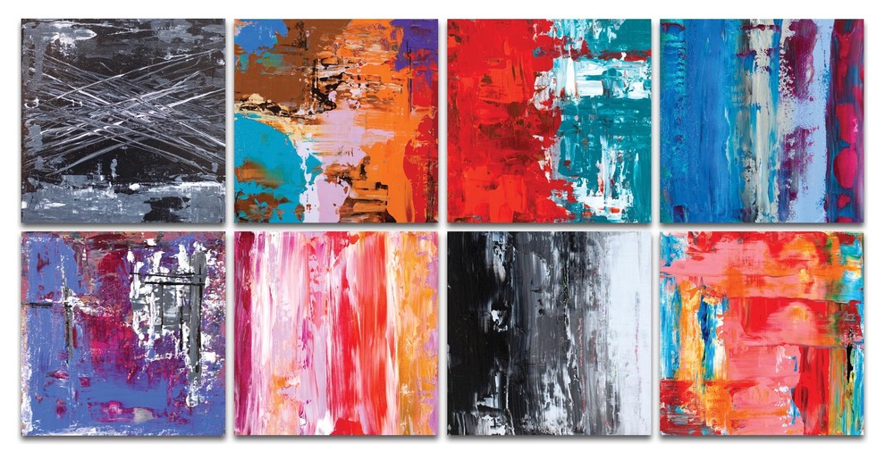 Abstract Wall Art 'Urban Windows Large', Urban Decor on Metal or