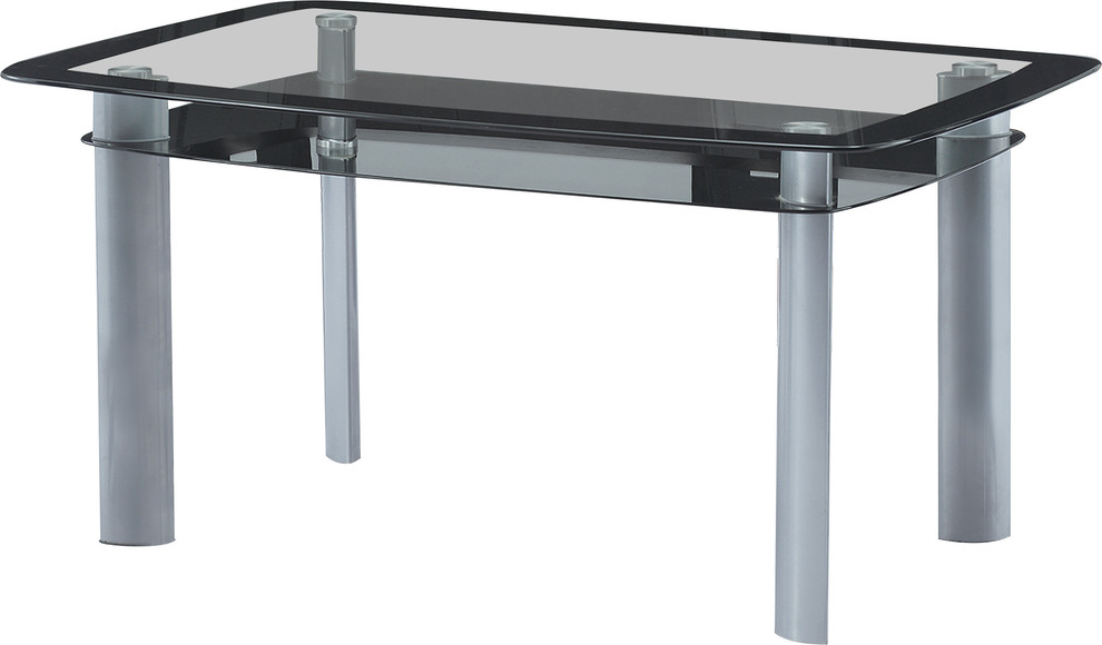 Modern Glass Top Table, Dining Height
