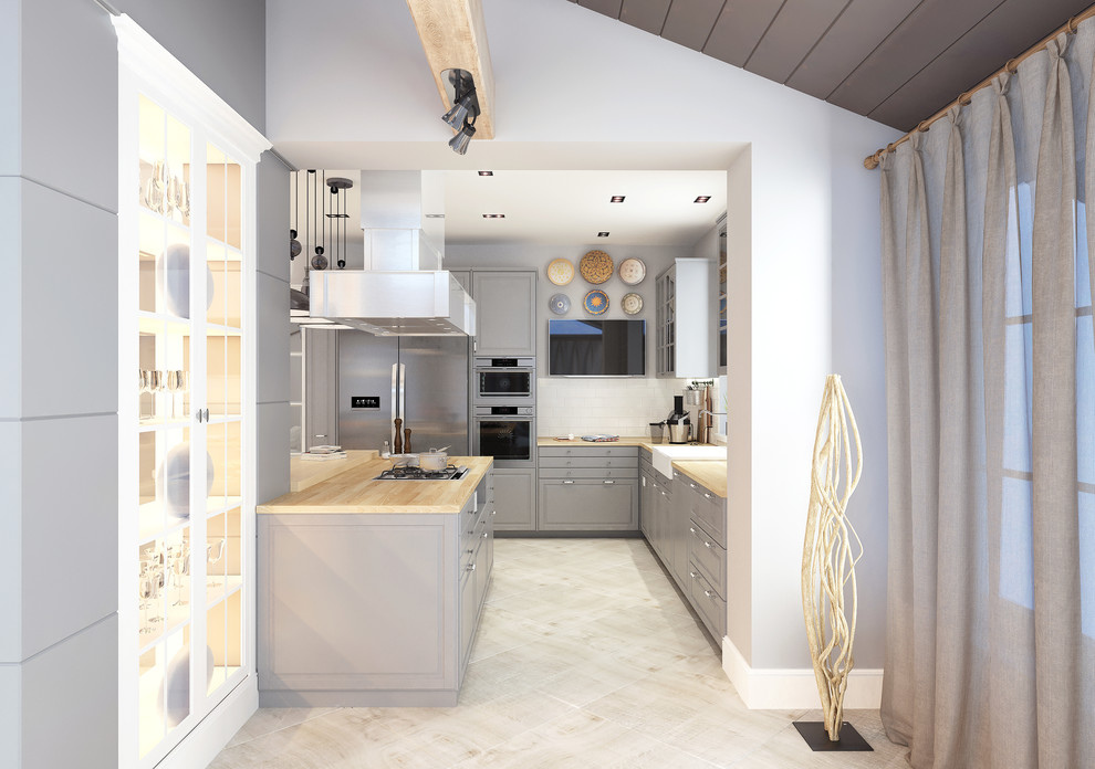 Гостиная в деревянном доме из клеенного бруса