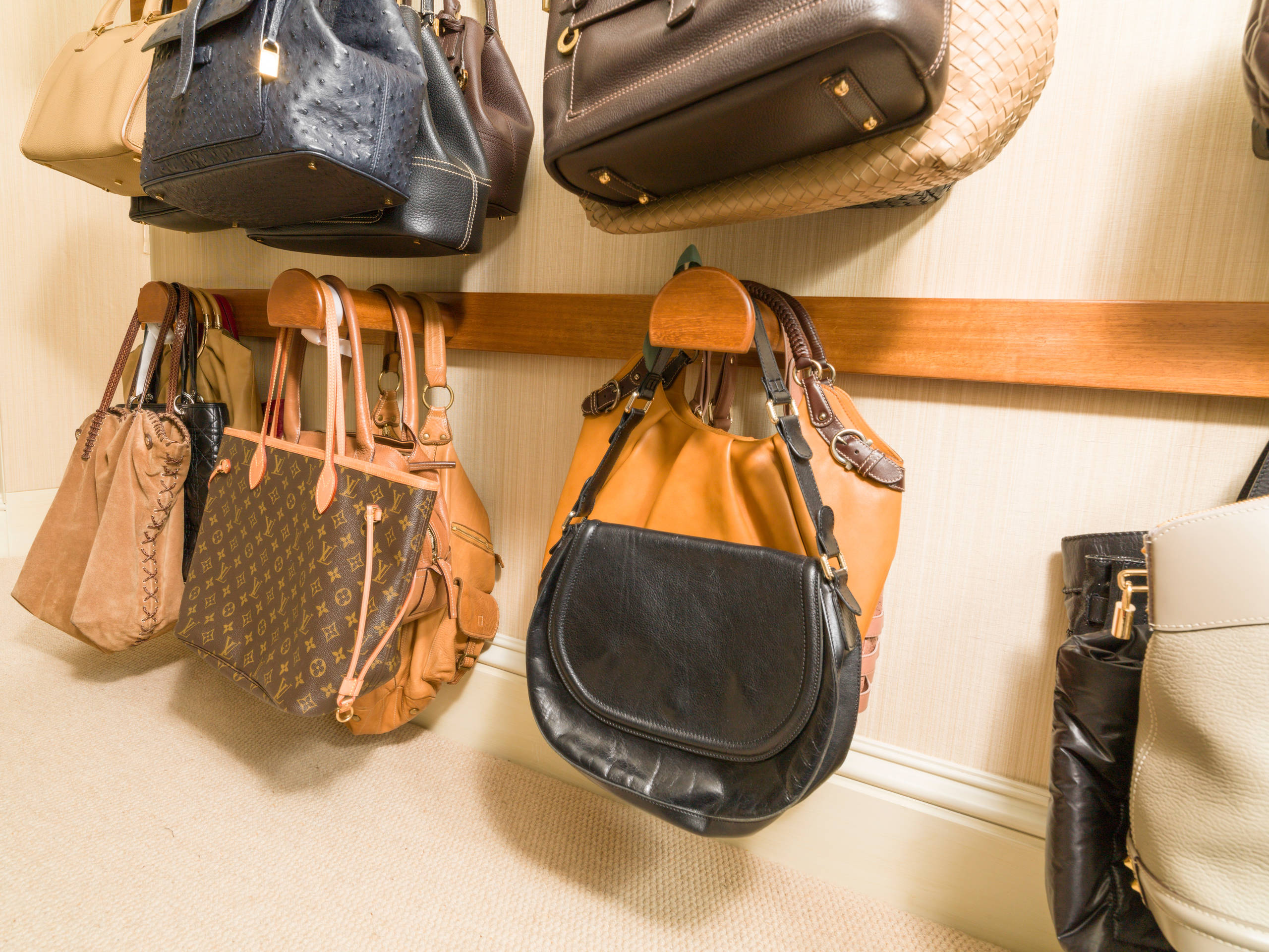 Walk in Closet with storage for Shoes and Handbags designed and made by Tim Wood