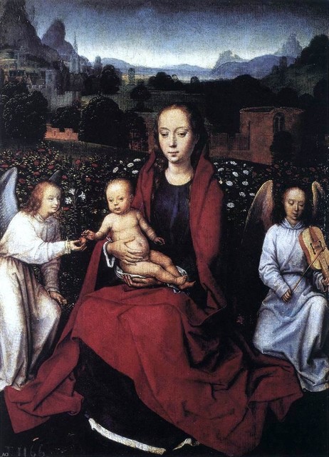 Hans Memling Virgin and Child in a Rose-Garden Print