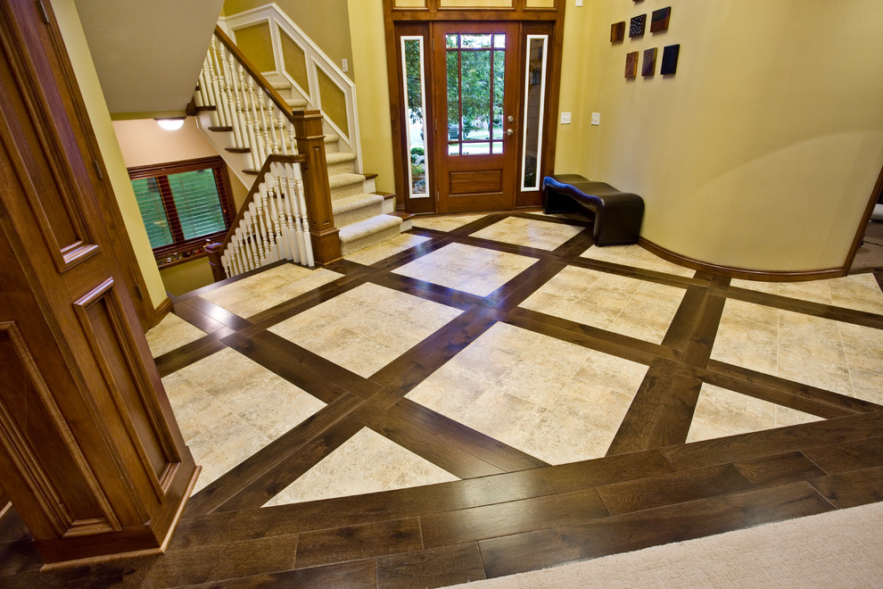 Inspiration for an eclectic entryway remodel in Minneapolis