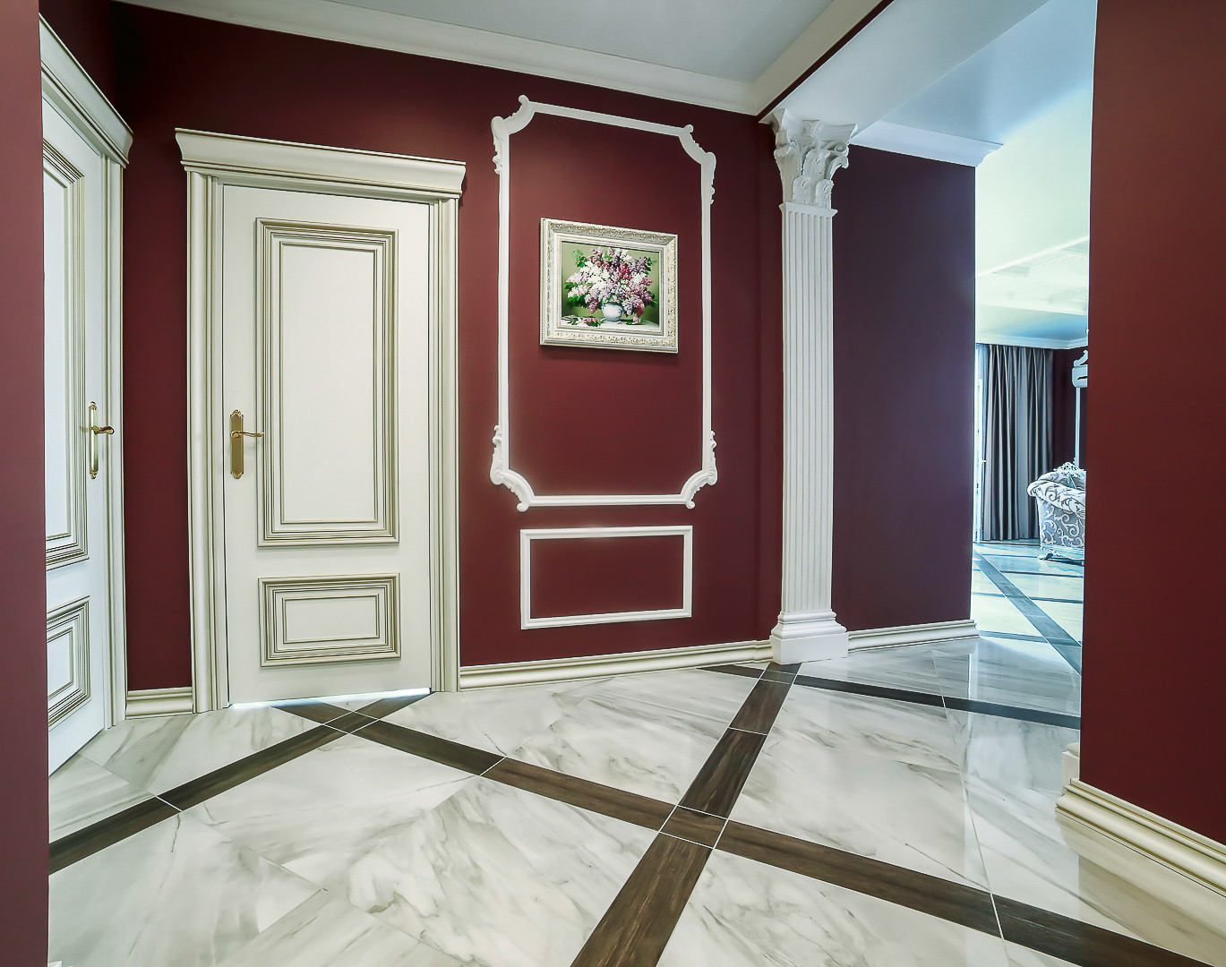 Классический интерьер трехкомнатной квартиры