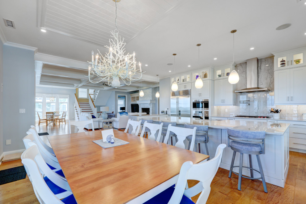 Large coastal dining room in New York.