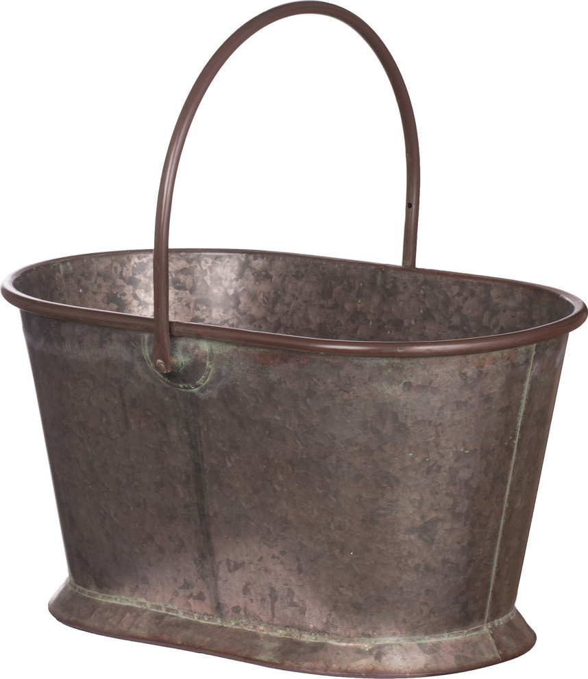 Metal Planter Bucket/Planter, 22"x13"x22" Farmhouse Baskets by