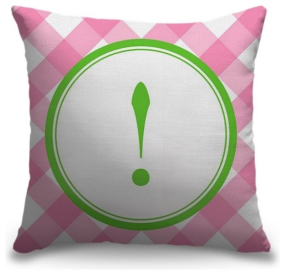 "Exclamation Point - Circle Plaid" Outdoor Pillow 20"x20"