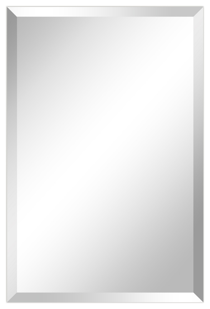 Frameless Beveled Prism Rectangle Wall Mirror 1 Edge 30 X20 Contemporary Mirrors By Empire Art Direct Houzz Frameless Beveled Prism Rectangle Wall, What Is A Beveled Edge Mirror