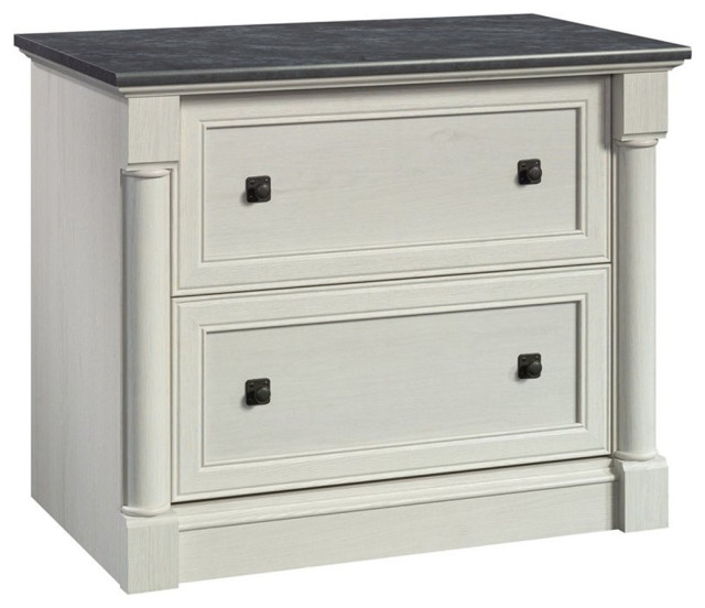 Pemberly Row Engineered Wood Filing in Glacier Oak/Rosso Slate Accent French Country