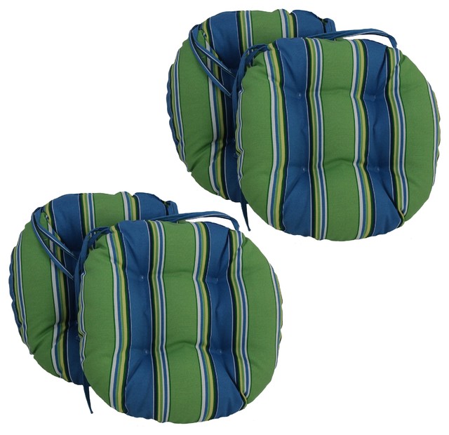 16 Outdoor Spun Polyester Tufted Chair Cushion Set Of 4 Contemporary Outdoor Cushions And