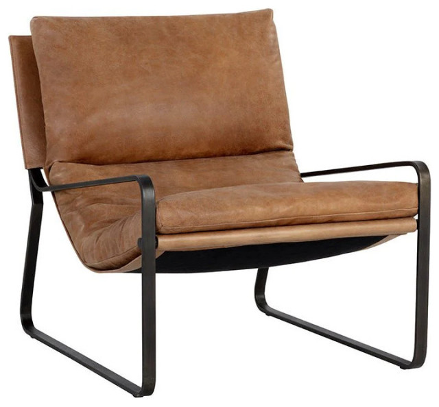 Callison Lounge Chair, Tan Leather