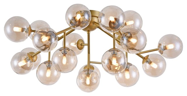 Dallas Gold Semi-Flush Ceiling Light, 20 Light