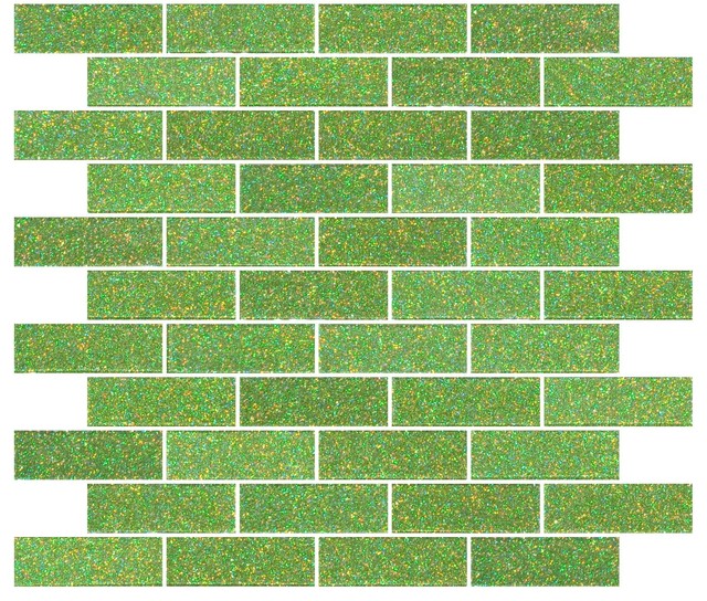 Lime Green Glitter Gl Subway Tile Modern Wall And Floor 12 X12 Lime Green Glitter Gl Subway Tile