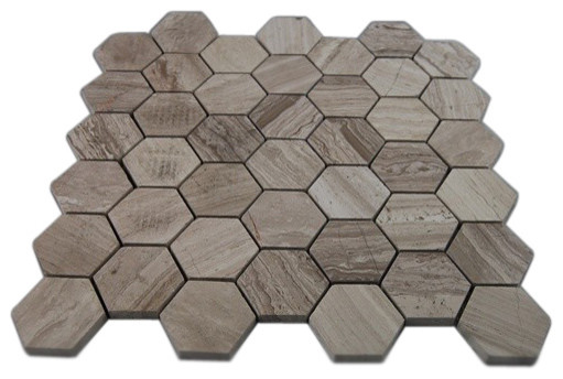 12 X12 Wooden Beige Hexagon Polished Marble Mosaics Reviews Houzz 12 X12 Wooden Beige Hexagon Polished Marble Mosaics Single Sheet Contemporary Mosaic