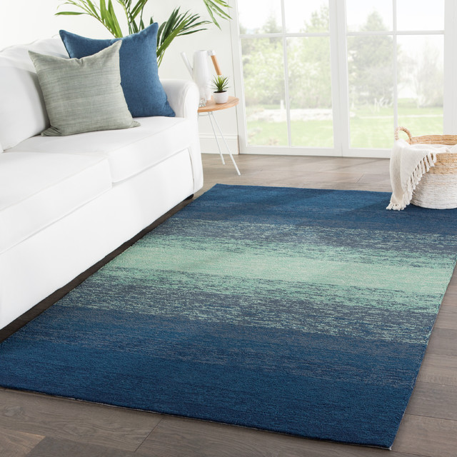 Jaipur Living Blaze Indoor Outdoor Ombre Blue Green Area Rug 5 X7 6