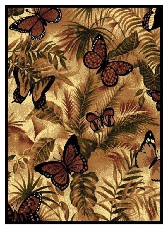Butterfly Jungle Area Rug Tropical Area Rugs by Wildlife Wonders