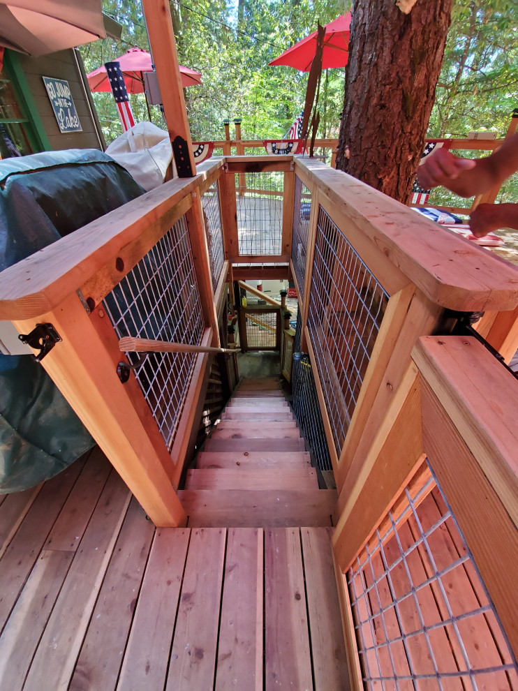 Wood Cabin Stairs