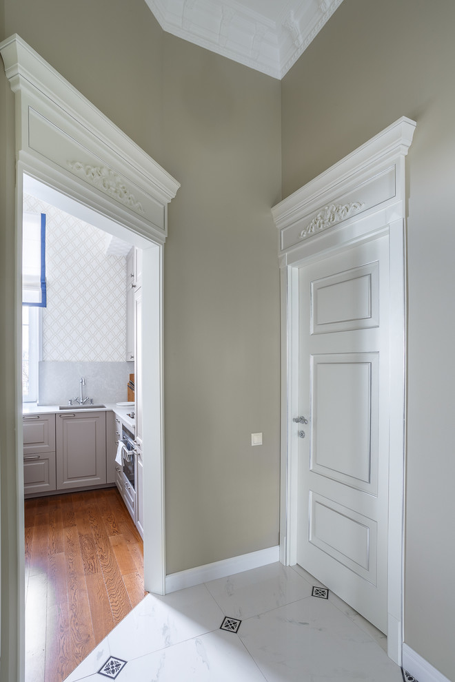 Inspiration for a traditional hallway in Moscow with beige walls.
