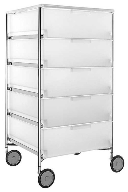 Mobil 5 Drawer Container With Wheels By Kartell Contemporary