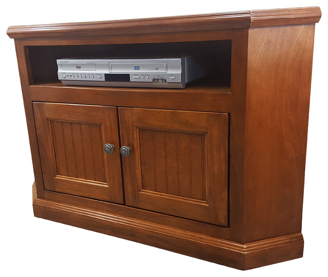 Poplar Corner Tv Stand Antique Black