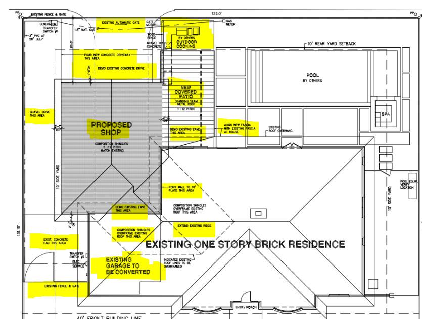 Demo existing driveway